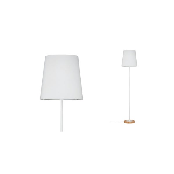 Neordic Stehleuchte Stellan E27 max. 20W Weiß, Holz Stoff, Metall, Holz