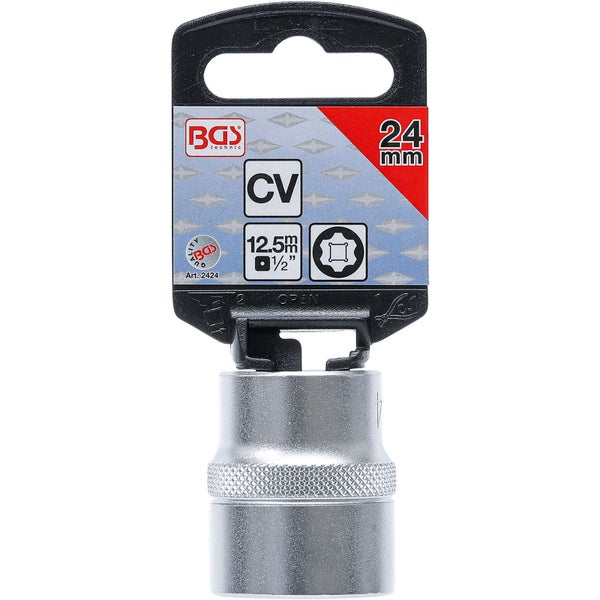 BGS Steckschlüssel-Einsatz Super Lock Antrieb Innenvierkant 12,5 mm (1/2) SW 24 mm - 2424