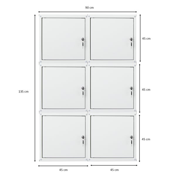 PROREGAL Mega Deal 6x Schließfachwürfel Cubic XL HxBxT 45 x 45 x 45 cm Grau