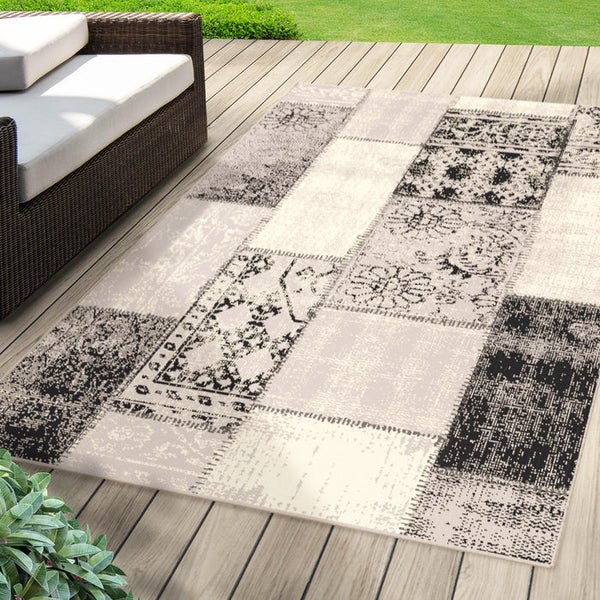 FLOORDIREKT Outdoorteppich - Wetterbeständiger Außenteppich - Cotton - Grau - 200 x 290 cm