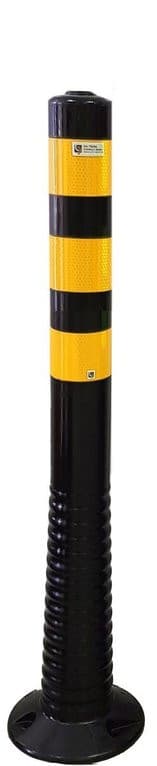 UvV Absperrpfosten flexibel 75 cm, schwarz mit Reflexfolie in vielen Farben / gelb