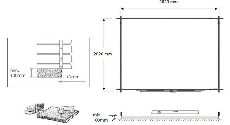 Gartenhaus, Gerätehaus 9m2 - 3x3m - 28mm - Imprägniert