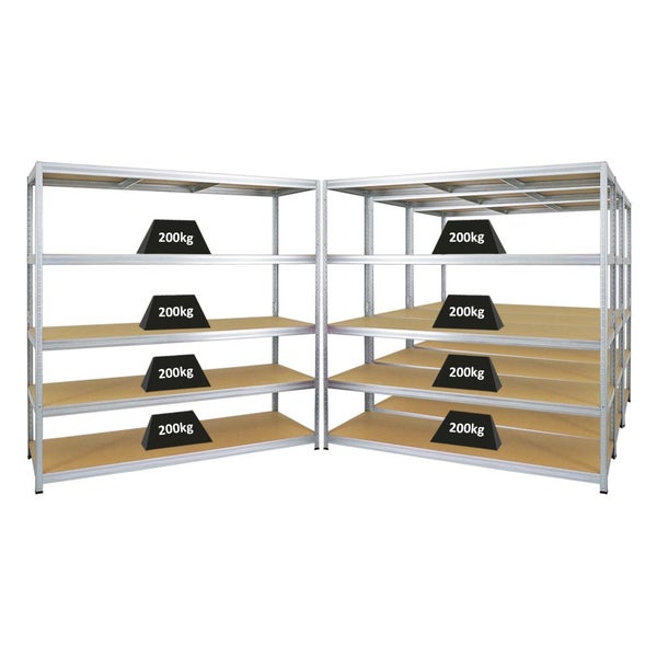 PROREGAL Mega Deal 4x Schwerlastregal Giant Elephant HxBxT 180 x 180 x 60 cm Fachlast 200 kg Verzinkt