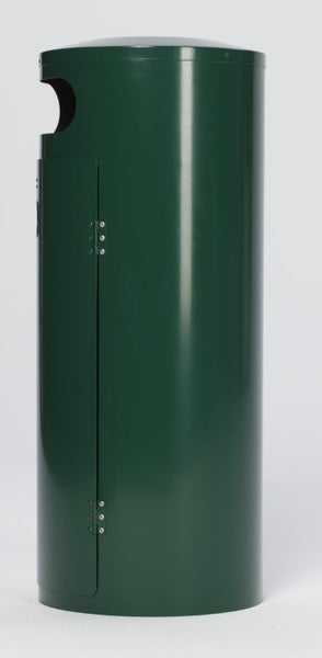 PROREGAL Kombiascher Mit Einflügeltür Ascher Innen 70 Liter HxBxT 104,5 x 42 x 42 cm Verzinkter Stahl Grün
