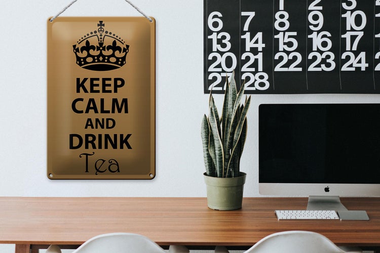 Blechschild Spruch 20x30cm Keep Calm and drink tea