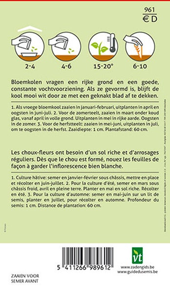 Informationen zur Aussaat von Blumenkohl