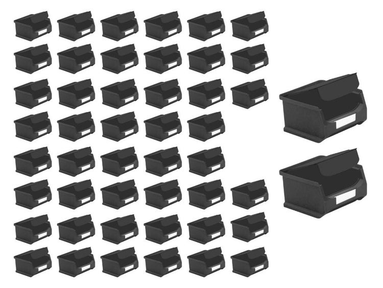 PROREGAL SuperSparSet 48 x Leitfähige Sichtlagerbox 1.0 Mit Abdeckung HxBxT 6 x 10 x 10 cm 0,4 Liter ESD Sichtlagerbehälter Sichtlagerkasten