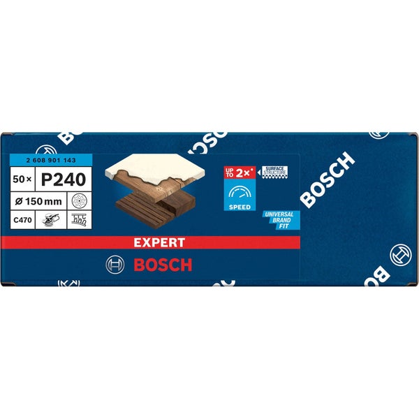Verpackung Bosch Schleifscheiben Expert C470, Körnung P240, Durchmesser 150 mm, 50 Stück