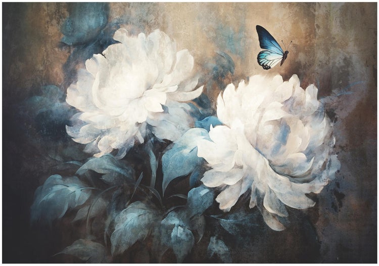 Fototapete Blumen Beton Vlies Tapete Wohnzimmer 300x210 cm