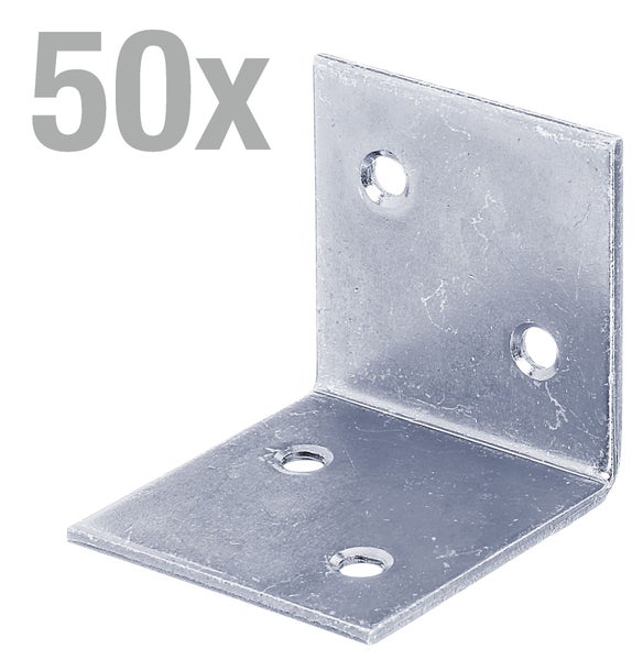 Set mit 50 Stück Metallwinkel zur stabilen Verbindung von Bauteilen