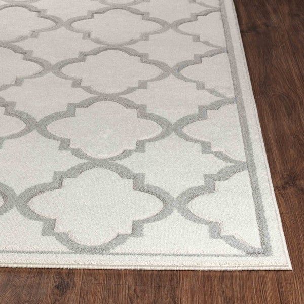 Teppich Orient Marokkanisch Grau/Weiß 200x275 cm