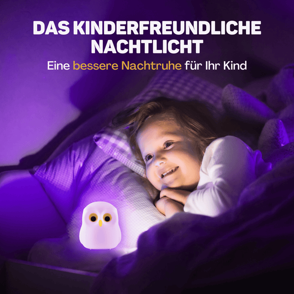 Vulpes Goods Nachtlicht für Kinder - Touch-Bedienung und 8 Farben - LED-Nachtlicht für das Kinderzimmer - USB-aufladbar