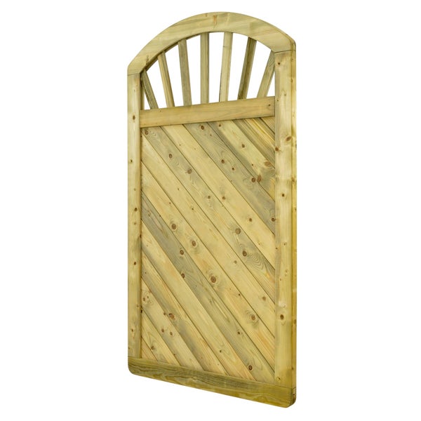 Holztor für den Garten mit abgerundeter Oberseite