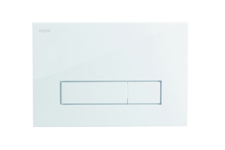 MEPA Betätigungsplatte für WC, Weiß, 2-Mengen-Spülung.