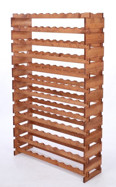 Weinregal VINOTECA FLEX PRO HxBxT 163x103x28cm 120 Flaschen auf 12 Ebenen Massives Kiefernholz Braun geölt
