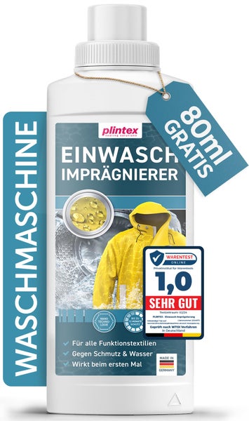 PLINTEX® 580ml Einwaschimprägnierung für Outdoorbekleidung und Funktionskleidung I Imprägnierung Waschmaschine I universell anwendbar I Softshell, Gore-tex, Skibekleidung, Motorradbekleidung