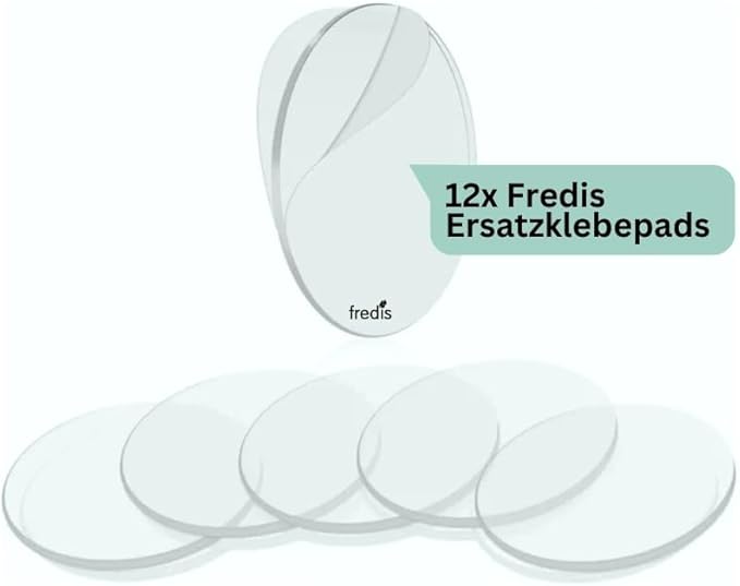 Set mit 12 transparenten Fredis Ersatzklebepads für Wandhalterungen oder Haken