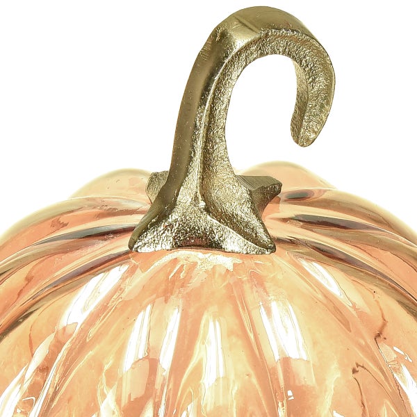 Dekorative Kürbisfigur aus Glas mit Stiel