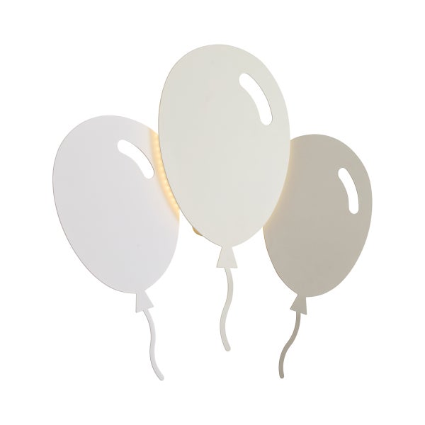 Wandleuchte in Form von drei Luftballons aus Metall mit integrierter Beleuchtung