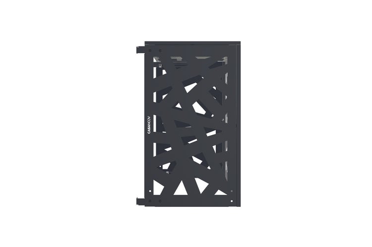 CASANCOV dekorative Metallpforte mit abstraktem lasergeschnittenem Muster und Montagescharnieren.
