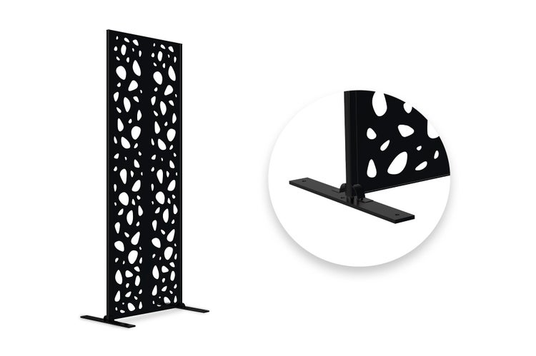 Set mit 3 dekorativen Paneelen SUNNY Schwarz H.160cm mit Mustern an den Seiten