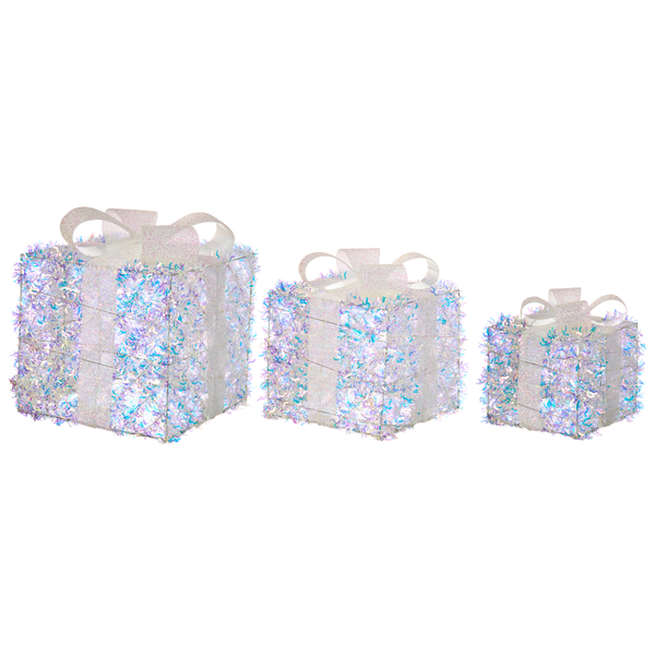 Dekorative Geschenkboxen in drei Größen mit Schleife