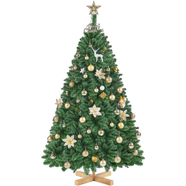 Yaheetech 152.5 cm Künstlicher Weihnachtsbaum mit Spitzen , Grün
