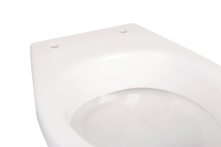 Calmwaters® Stand WC Weiß Universal, ovale Standtoilette mit Spülrand, Flachspüler Abgang waagerecht, klassische Toilette, Sanitärkeramik, bodenstehendes WC, Weiß, 07AB2317