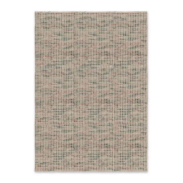 Rechteckiger Teppich mit feinem Punktmuster.