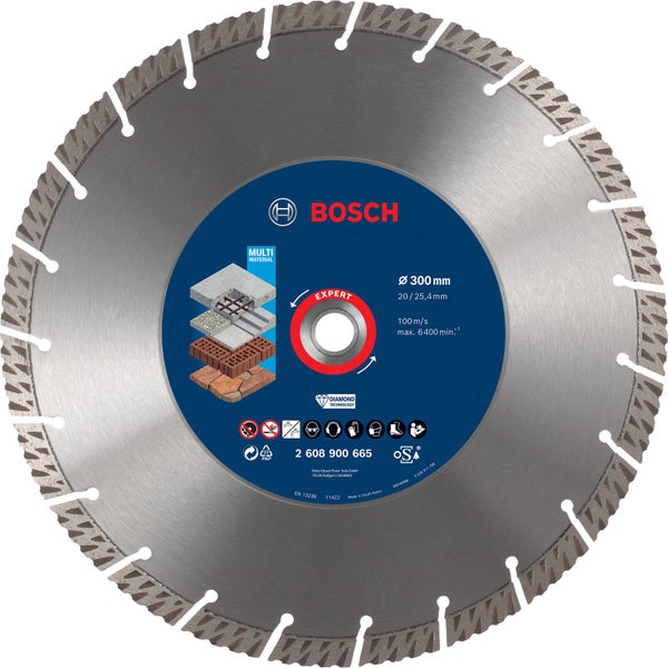 Bosch Expert MultiMaterial Diamanttrennscheiben 300 x 20/25,40 x 3 x 15 mm - 2608900665