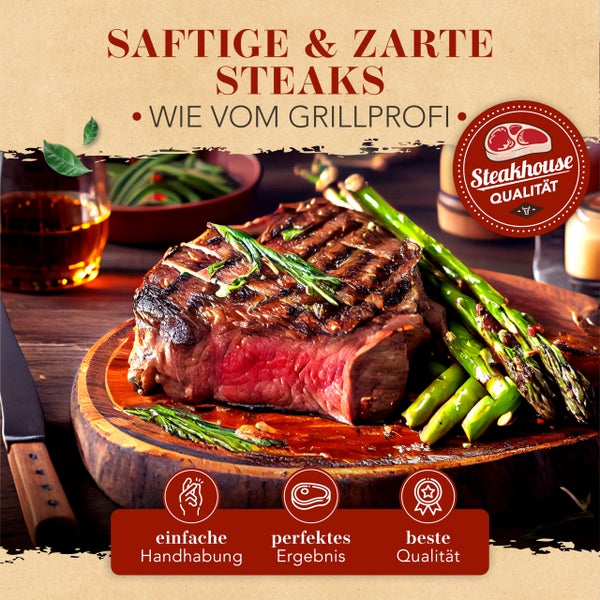KRUSTENZAUBER 24cm Gusseisenpfanne Induktion - Fein Geschliffene Gusseisen Pfanne - Ideale Grillpfanne Induktion, Eisenpfanne, Cast Iron Pan, Bratpfanne, Gusseiserne Pfanne Skillet Gusspfann