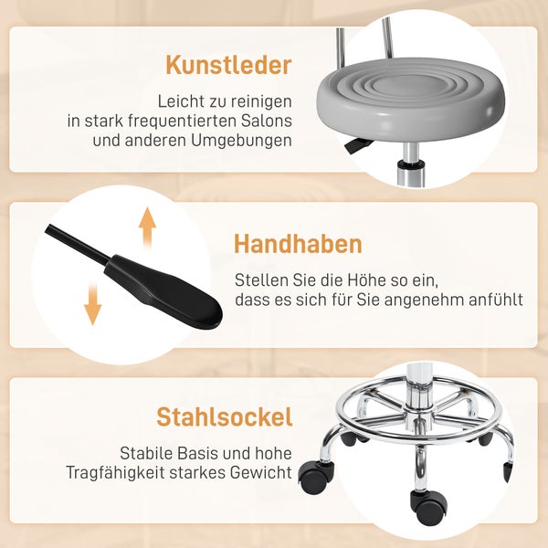 Produktmerkmale des Barhocker: Kunstleder, Handhaben, Stahlsockel