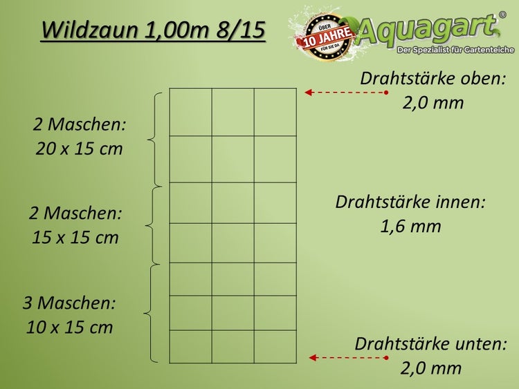 500m Wildzaun Forstzaun Knotengeflecht Weidezaun Drahtzaun 100/8/15L