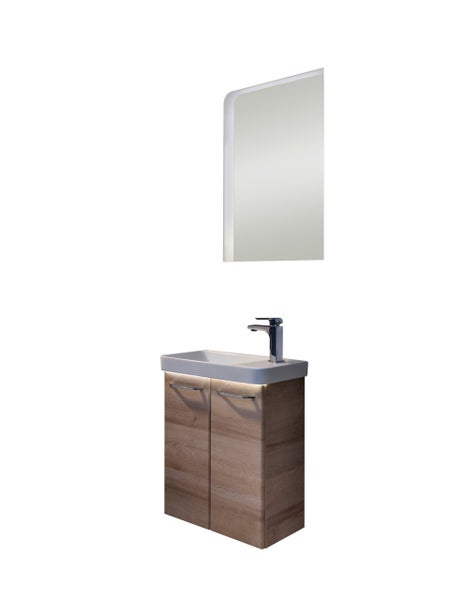 Badezimmer-Set mit Waschtischunterschrank, Waschbecken und Spiegel