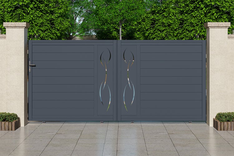 Schiebetor aus Aluminium 3,5m LIFE 350C160 Grau