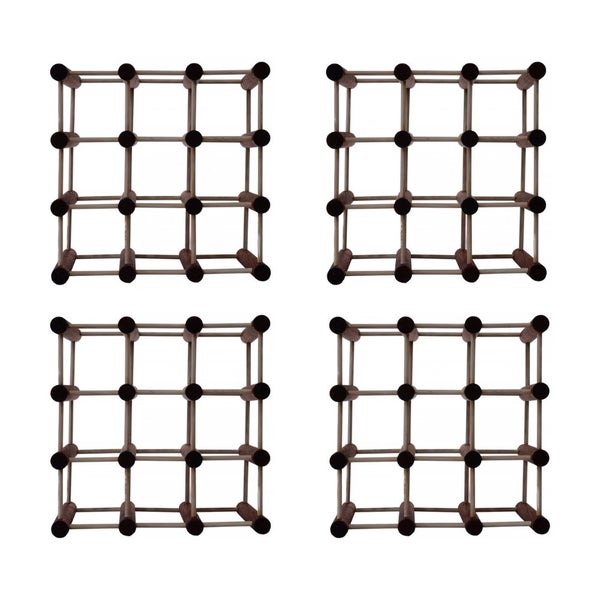 PROREGAL Modulares Weinregal Vinotega Mod HxBxT 36 x 36 x 24 cm 4 x  9 Flaschen Massives Kiefernholz Braun Geölt