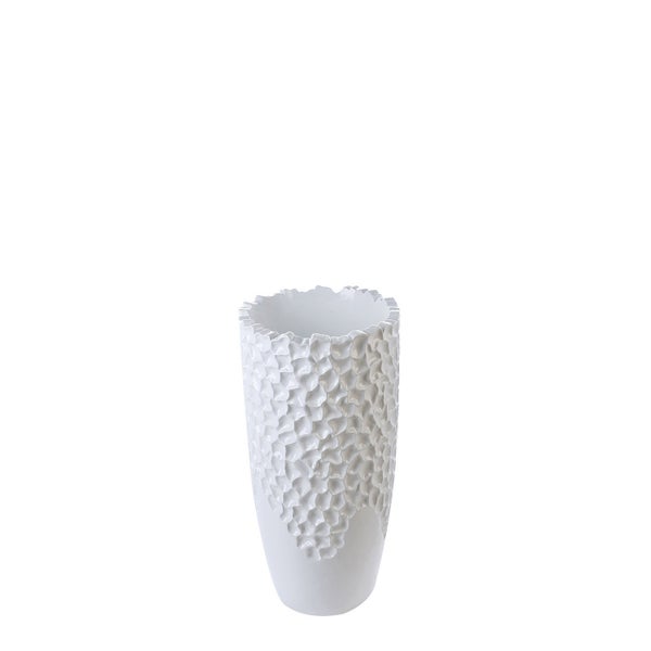 Übertopf XXL GILDE Höhe 70 cm weiß Fiberglas, Kunstharz