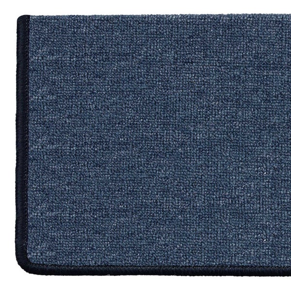 FLOORDIREKT Stufenmatte London -mit Umkettelung - Dunkelblau - Rechteckig - 23,5 x 65 cm