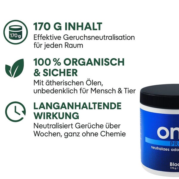 Geruchsneutralisator Eigenschaften: 170 Gramm Inhalt, effektive Geruchsneutralisation, 100 Prozent organisch und sicher, langanhaltende Wirkung