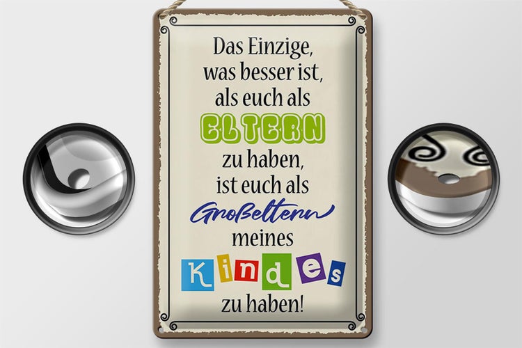 Blechschild Spruch 20x30cm Eltern Großeltern Kinder