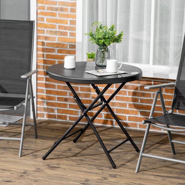 Outsunny Beistelltisch, 80L x 80B x 73H cm, Stahl, HDPE, grau