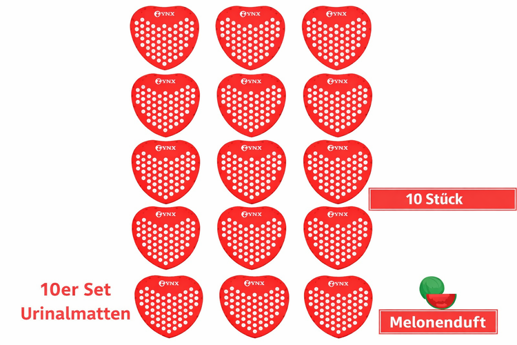 Zehnerpack Urinalmatten mit Melonenduft