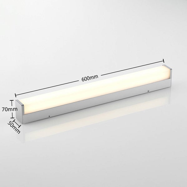 Lindby LED Wandleuchte, Wandlampe Bad Klea (spritzwassergeschützt (Modern) in Chrom aus Aluminium (1 flammig ) - Wandleuchten Spiegelleuchte Badezimmer Wandbeleuchtung Badezimmerleuchte