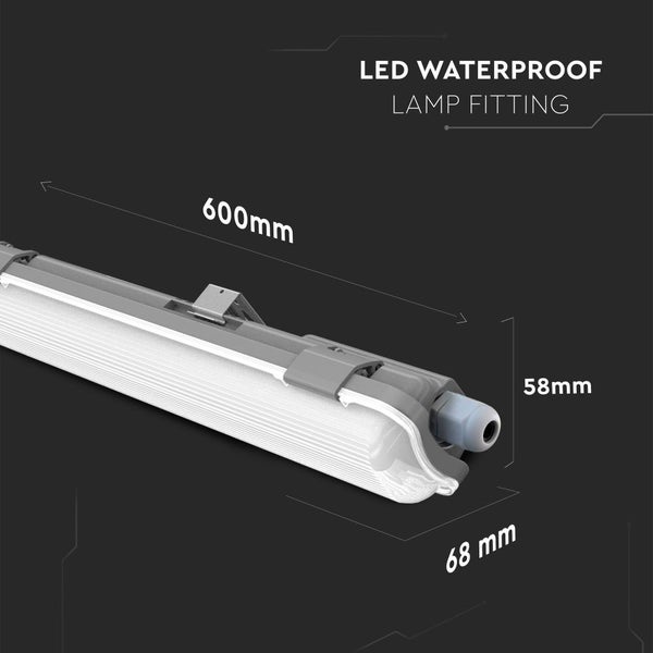 Wasserdichte LED-Leuchte mit einer Länge von 600 mm.