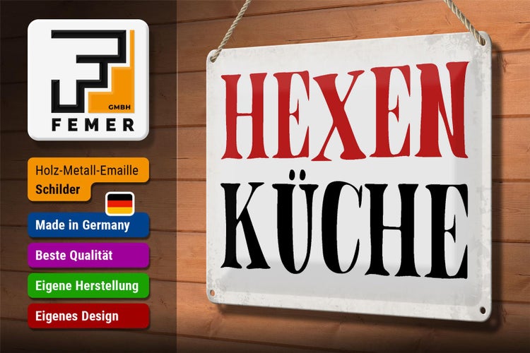 Blechschild Spruch 30x20cm Hexen Küche Schild