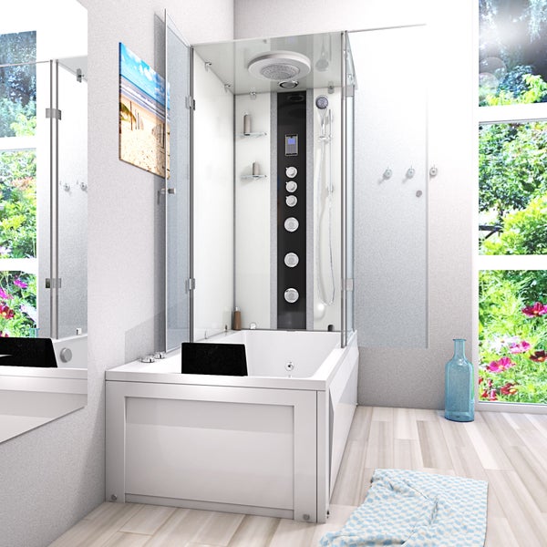 Whirlpool Dusche Kombination K05-L03-WP Duschtempel 180x90 cm