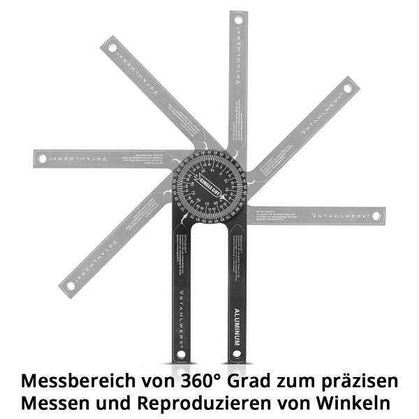 Winkelmesser 360° Grad Aluminium Gehrungswinkelmesser