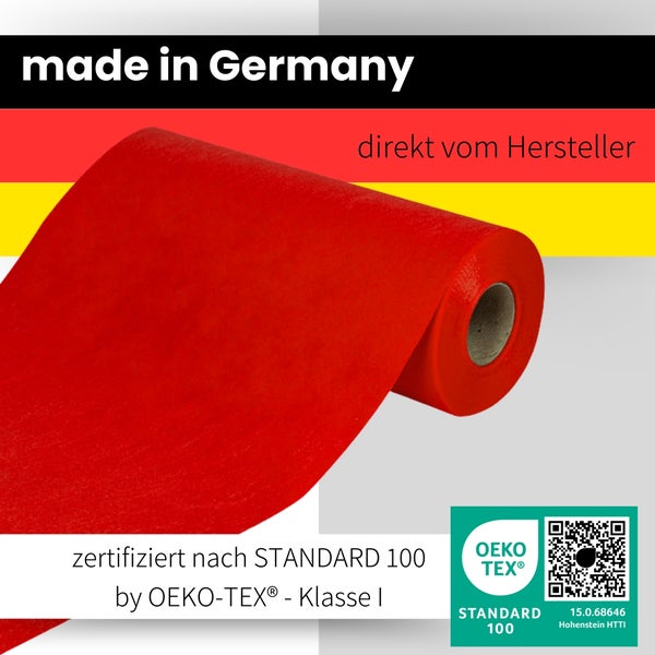 Sensalux Tischläufer, Länge: 25m, stoffähnliches Vlies, Breite: 30cm, Rot