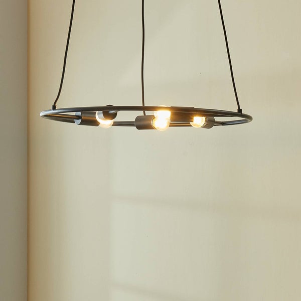 Lucande Pendelleuchte Linnard (Design, Modern) in Schwarz aus Metall (5 flammig E27) - Design-Hängeleuchte Esstischlampe Hängelampe Hängeleuchte Wohnzimmerleuchte