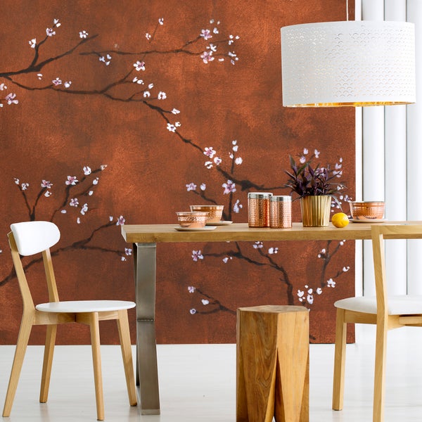 Chinesische Blüte - Fototapete - Kupfer - 280x300 cm